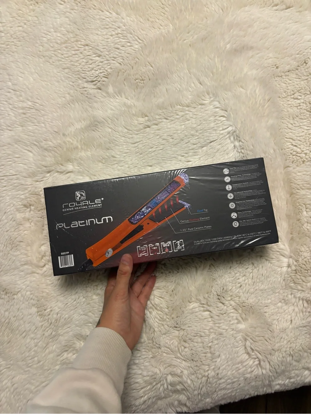 NIB Royale Platinum Genius Heating Element Orange Hair Straightener
